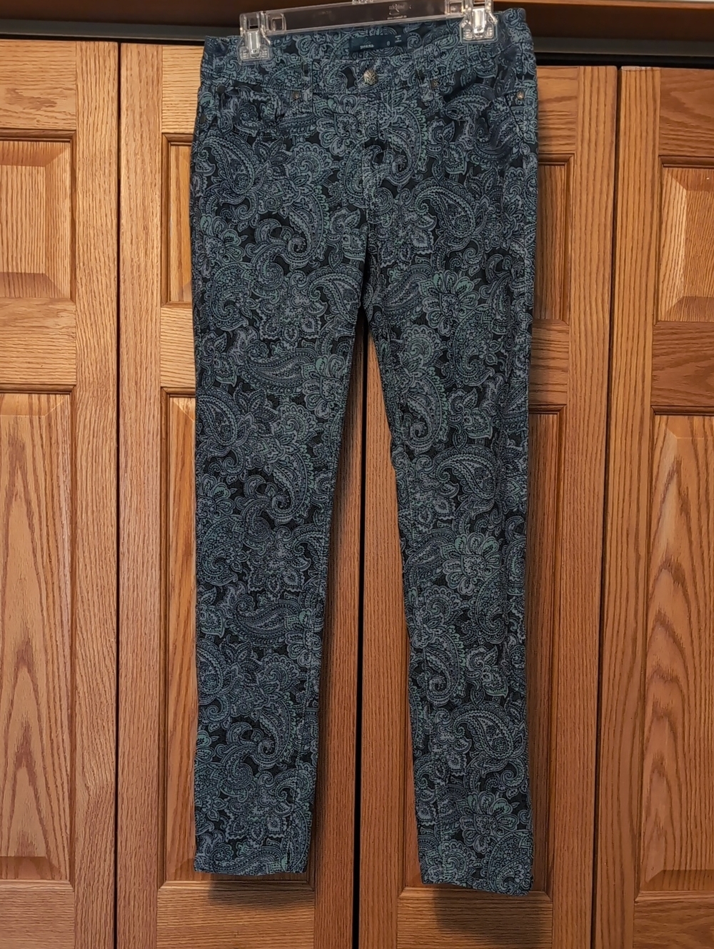 Women's Prana Slim Paisley Print Corduroy Pants - Blue/Purple Size 8